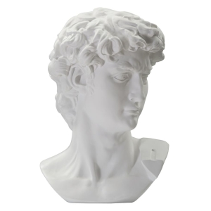 ESCULTURA ANTIGA CABEÇA BRANCA 44X35.5X60 CM