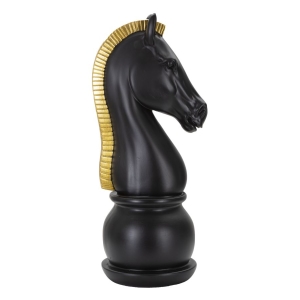 CAVALO PRETO E DOURADO CM Ø 18,5X50