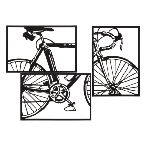 CONJUNTO DE PAINEL DE PAREDE BICICLETA 3 PCS 40X1,3X60 CM (ÚNICO PCS)