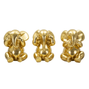 ELEFANTE NÃO CONSIGO VER/NÃO CONSIGO OUVIR/NÃO CONSIGO FALAR CONJUNTO 3 PCS CM Ø 15,5X20,5