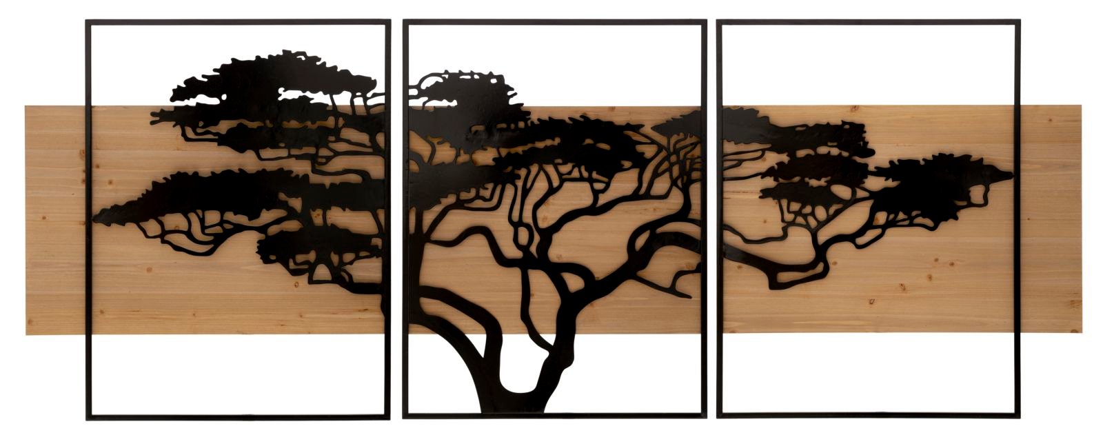 CONJUNTO PAINEL DE PAREDE FERRO E MADEIRA LAGOS 3PCS CM 204X2X80 (72X2X80-60X2X80)