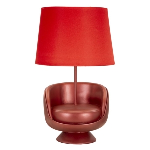 LÂMPADA DE CABECEIRA MIDCENTURY VERMELHA CM Ø 26X43