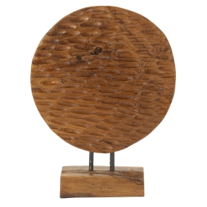 ESCULTURA DE MOEDAS EM TECA RECICLADA CM 30X15,5X40 (PEÇAS ÚNICAS - NÃO SUBSTITUÍDAS EM SÉRIE)