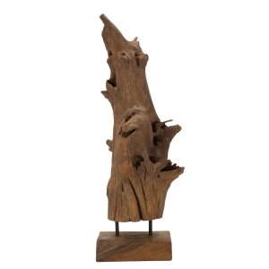 ESCULTURA AKAR EM TECA RECICLADA CM 23X27X64 (PEÇAS ÚNICAS - NÃO SUBSTITUÍDAS EM SÉRIE)