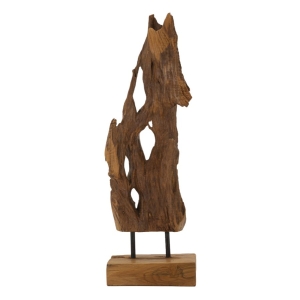 ESCULTURA AKAR EM TECA RECICLADA CM 18X13X55 (PEÇAS ÚNICAS - NÃO SUBSTITUÍDAS EM SÉRIE)