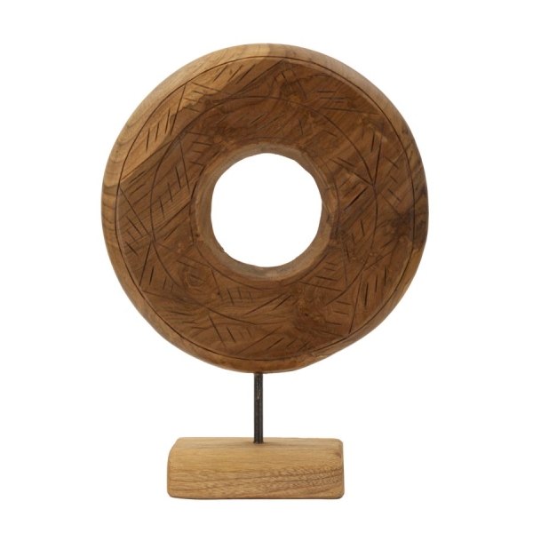 ESCULTURA DOURADA EM TECA RECICLADA CM 28X10X38 (PEÇAS ÚNICAS - NÃO SUBSTITUÍDAS EM SÉRIE)