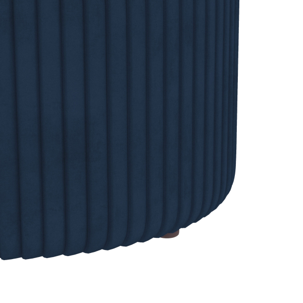HOMCOM Banco de Armazenamento para Dormitório Puff de Arrumação Estofado em Veludo com Pés Antiderrapantes Ø36x44 cm Azul Escuro - Image 8