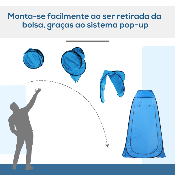 Outsunny Tenda de acampamento multifuncional leve dobrável e estável à prova d'água com sistema POP-UP 120x120x190 cm Azul - Image 7