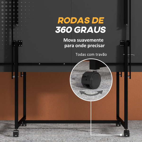 SPORTNOW Mesa de Ping Pong Dobrável com 4 Rodas Rede 2 Raquetes e 3 Bolas para Interior e Exterior 274x152,5x75,5 cm Azul - Image 6