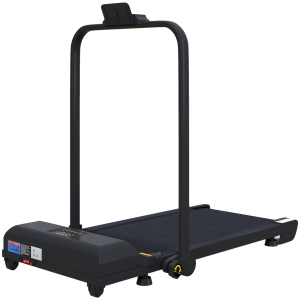 HOMCOM Passadeira 2 em 1 Passadeira com Guiador Dobrável 2,5 HP Velocidade Ajustável Máximo 10 km/h Passadeira Elétrica 130x59x96 cm Preto
