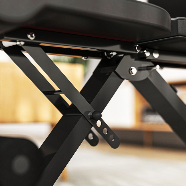 SPORTNOW Banco de Abdominais Ajustável Banco de Musculação Dobrável para Treino de Corpo Completo 82x35x42,5-107 cm Preto - Image 8