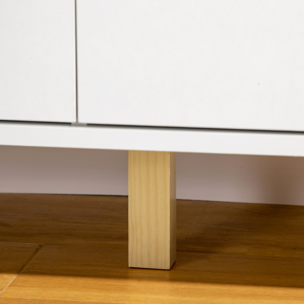 HOMCOM Cómoda com 6 Gavetas e Pés Elevados Cómoda para Dormitório Estilo Moderno Anti-Tombo 120x40x76 cm Branco - Image 9