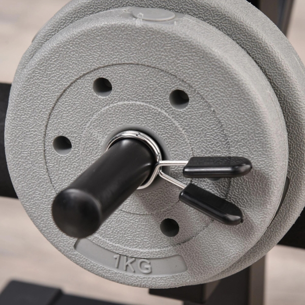 HOMCOM Banco de Pesos Multifuncional Banco de Musculação com Encosto Ajustável Suporte de Barras para Fitness Treinamento Completo 175x139x127cm Preto - Image 9