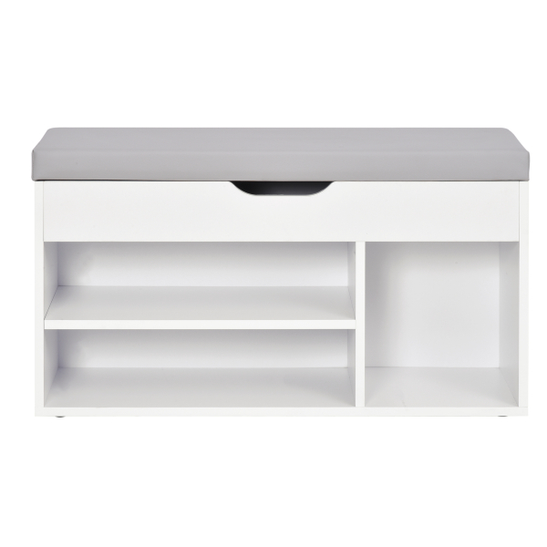 HOMCOM Sapateira com Assento Acolchoado Carga máxima de 120kg MDF 80x30x43cm Branco - Image 8