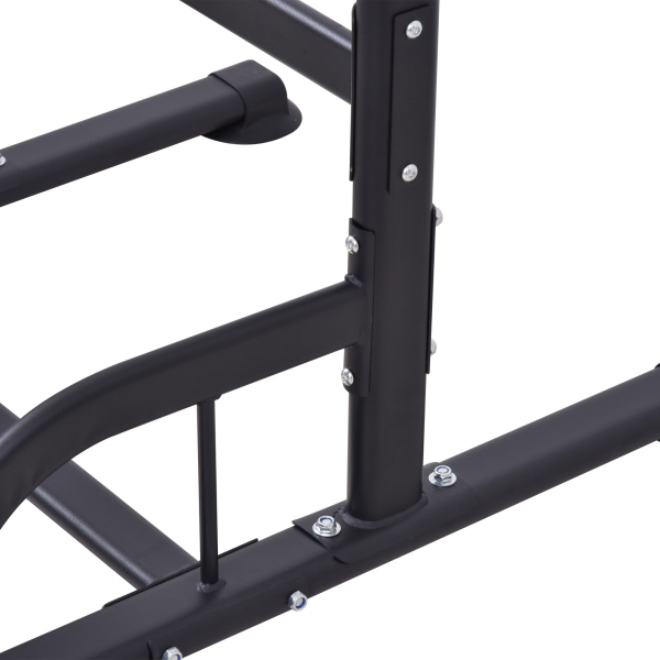 HOMCOM Torre de Exercícios Estação Multifuncional Altura Ajustável com 7 Orifícios para Treinamento Fitness para Casa Academia Escritório Carga Máxima 120kg 123x98x189-239cm Preto e Vermelho - Image 8