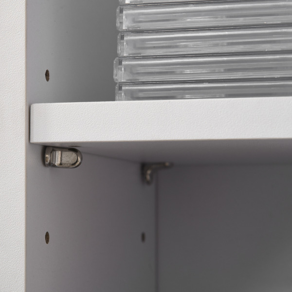 HOMCOM Estante para CD ou DVD com 12 Compartimentos para 204 CDs e Prateleira Ajustável 2 Unidades 21x22,5x88,5cm Branco - Image 9