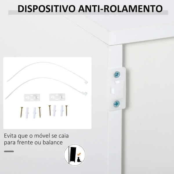 HOMCOM Aparador Auxiliar com 2 Portas 2 Gavetas e Prateleira Ajustável Abertura a Pressão Móvel Organizador de Armazenamento para Dormitório Sala de Estar 79x36x74cm Cinza - Image 7