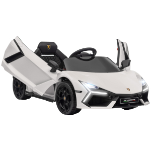 AIYAPLAY Carro Elétrico para Crianças Carro Lamborghini Revuelto com Bateria 12V  Faróis LED e Música 105x60x40 cm Branco