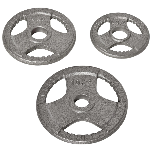 HOMCOM Conjunto de 6 Discos de Peso 35kg Discos Olimpicos com Orifício Central de Ø5,4cm para Treinamento em Casa Academia Prata - Image 9