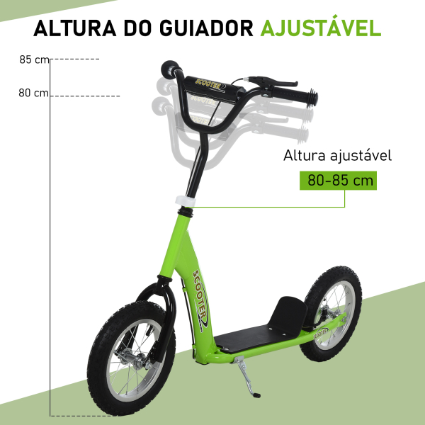 HOMCOM  Trotinete com 2 pneus infláveis ​​para crianças acima de 5 anos de altura ajustável - Image 5
