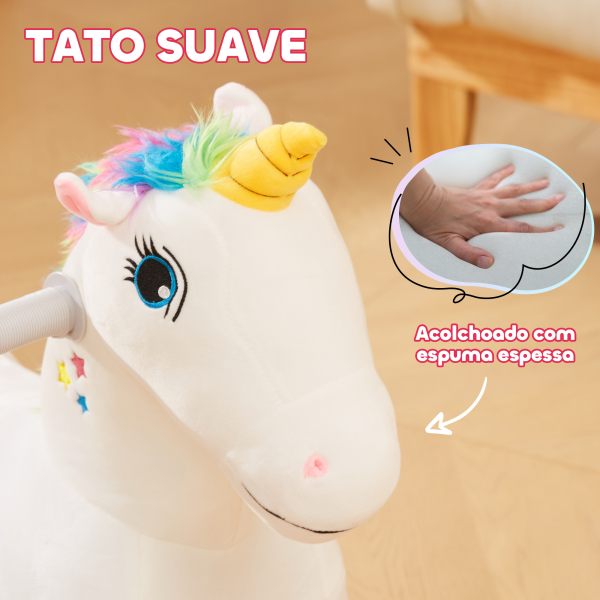 AIYAPLAY Unicórnio Elétrico para Crianças de 18 a 36 Meses Unicórnio Infantil Eétrico com Bateria 6V e Música 69x34x53 cm Branco - Image 5