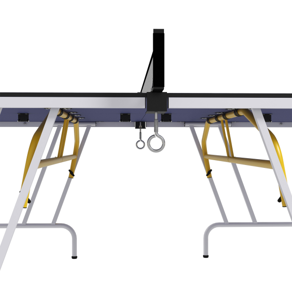 SPORTNOW Mesa de Ping-Pong Dobrável com Rede Apoio para os Pés Ajustáveis e Estrutura de Aço para Interior e Exterior 274x152,5x76 cm Azul - Image 9