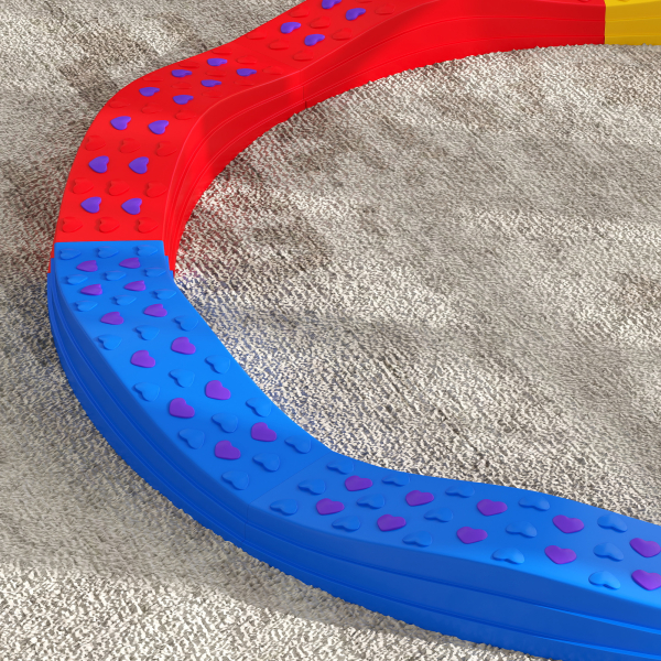 AIYAPLAY Traves de Equilíbrio para Crianças Jogo de Equilíbrio de 8 Peças em Forma de Arco Base Antiderrapante  Ø125x8 cm Multicor - Image 9
