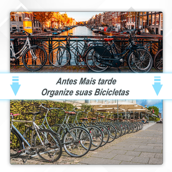 HOMCOM Estacionamento para 3 Bicicletas Suporte de Aço para Estacionar Bicicletas no Chão para Interior e Exterior 76x33x27cm Prata - Image 7