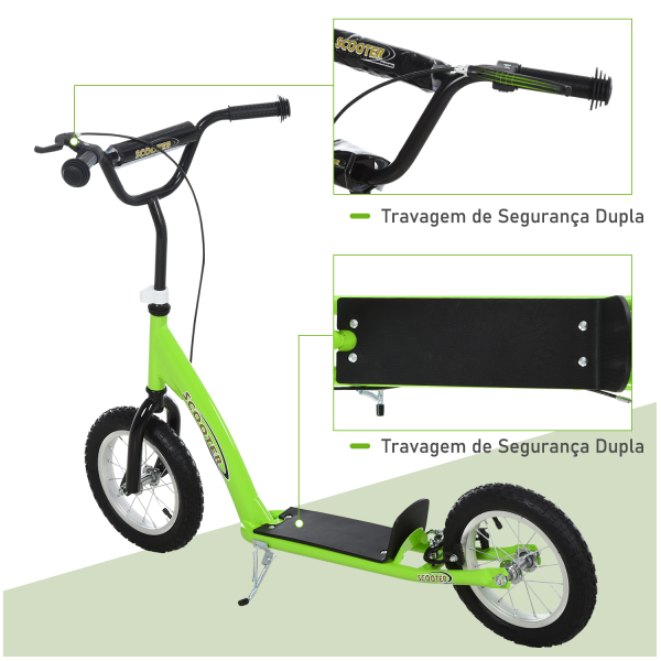 HOMCOM  Trotinete com 2 pneus infláveis ​​para crianças acima de 5 anos de altura ajustável - Image 4