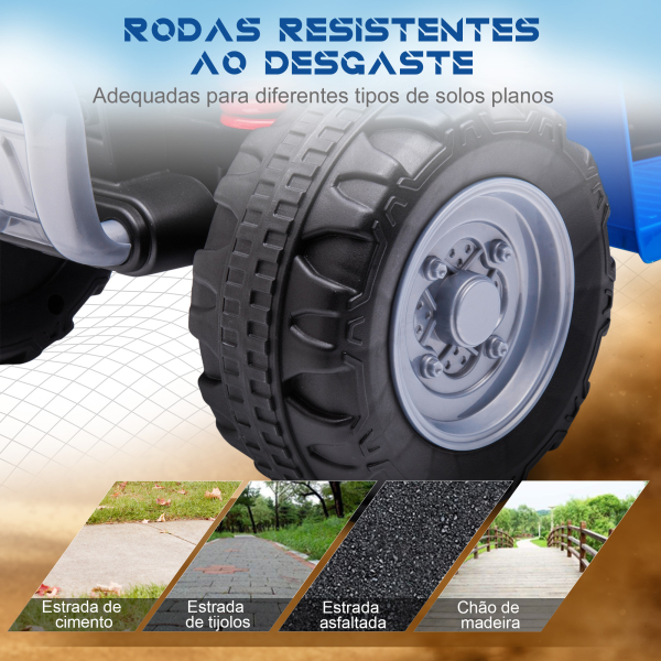 AIYAPLAY Quadriciclo Elétrico HONDA para Crianças de 18-36 Meses Quadriciclo Elétrico Infantil a Bateria 6V com Faróis LED Buzina Velocidade de 2,8km/h e Avance 65,5x35,5x43,5cm Azul - Image 6