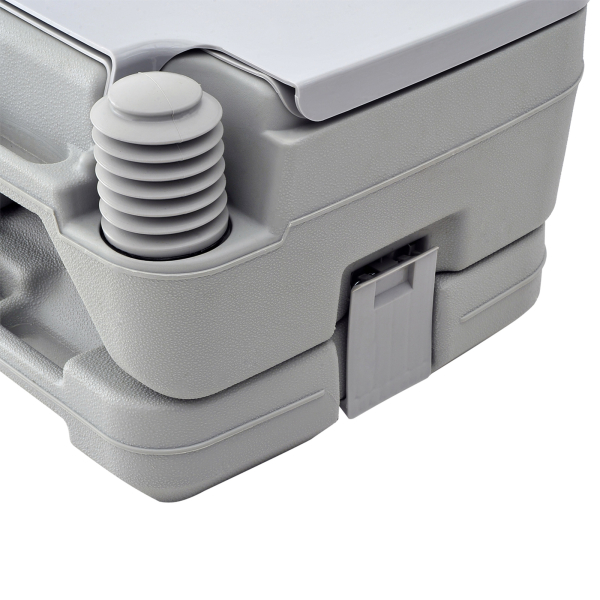 HOMCOM Sanita Portátil WC Portátil com 2 Depósitos de 10L Suporta até 200 kg Sanita para Exterior Campismo 36x42x30 cm Cinzento - Image 9
