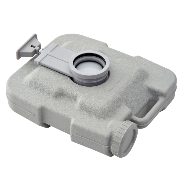 HOMCOM Sanita Portátil WC Portátil com 2 Depósitos de 10L Suporta até 200 kg Sanita para Exterior Campismo 36x42x30 cm Cinzento - Image 7