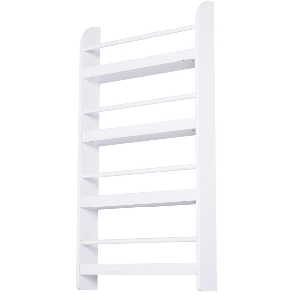 HOMCOM Estante de Parede para Livros com 4 Prateleiras Estante de Livros para Escritório Dormitório Entrada Carga Máxima 30 kg 56x12x113 cm Branco - Image 8