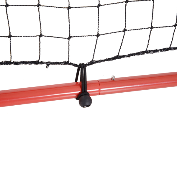 HOMCOM Rede de Rebote de Metal Rede de Rebote com Ângulo Ajustável e 20 Cordas Elásticas para Treinamento de Futebol Tenis Beisebol Desportes 96x80x96cm Vermelho - Image 9