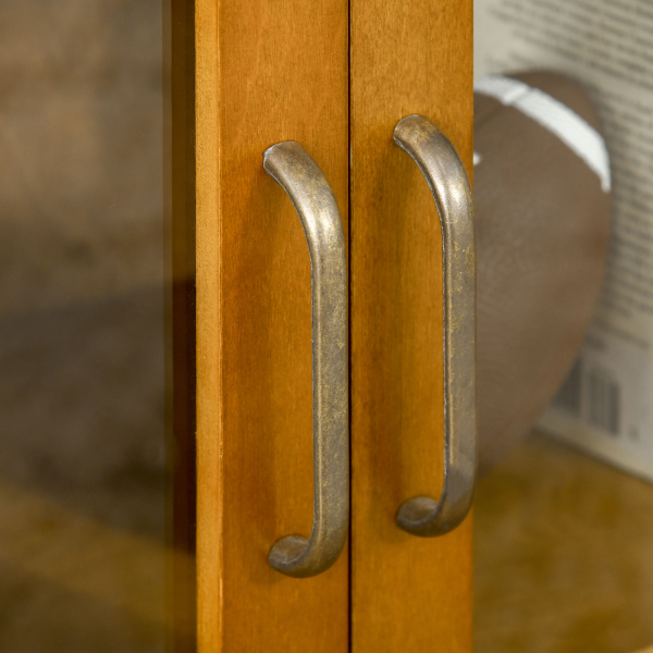 HOMCOM Aparador Auxiliar com 2 Portas de Vidro Armário de Sala de Estar Múltiuso com 2 Prateleiras Interiores Ajustáveis Estilo Rústico para Cozinha Sala de Jantar 66x31,8x86,8 cm Nogueira - Image 8