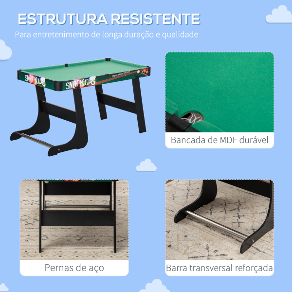 HOMCOM Mesa de Jogos 6 em 1 Dobrável Bilhar Matraquilho Ping Pong Lançamento de Anéis Hóquei no Gelo e Air Hóquei 118x104x71cm Multicor - Image 8