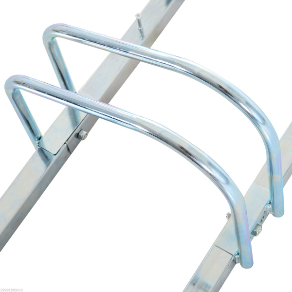 HOMCOM Estacionamento para 3 Bicicletas Suporte de Aço para Estacionar Bicicletas no Chão para Interior e Exterior 76x33x27cm Prata - Image 9