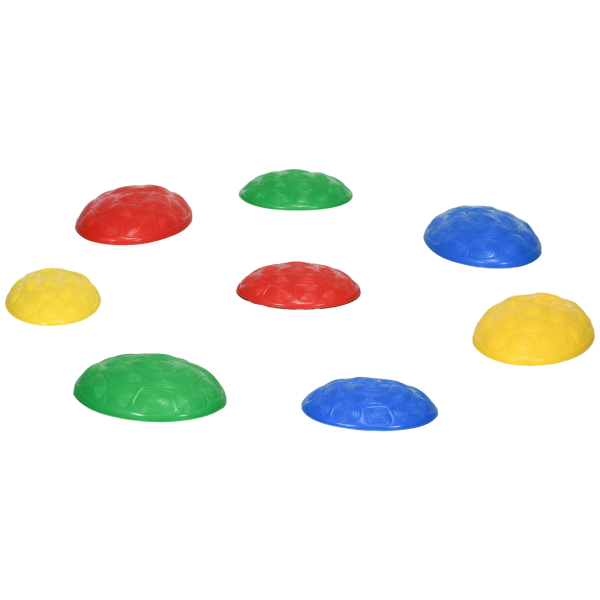 ZONEKIZ Conjunto de 8 Pedras de Equilíbrio Empilháveis com Base Antiderrapante para Equilíbrio e Promover a Coordenação Multicor