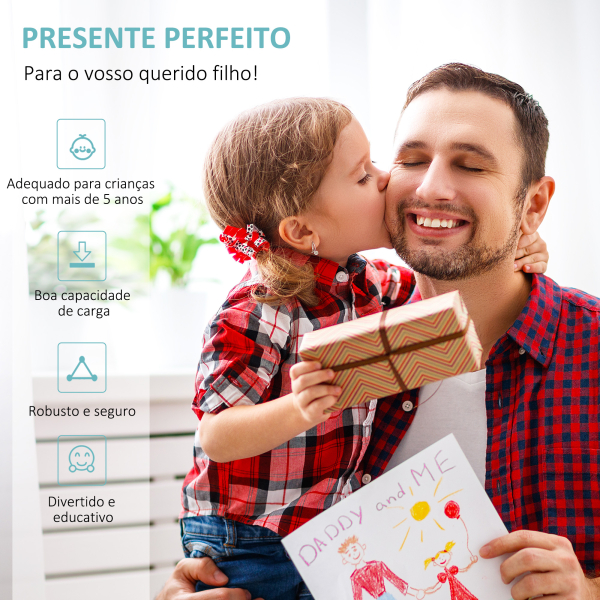 HOMCOM Trotinete para Crianças com Guiador Ajustável em Altura Travão Duplo e Estrutura de Aço 120x58x75-80 cm Azul - Image 7