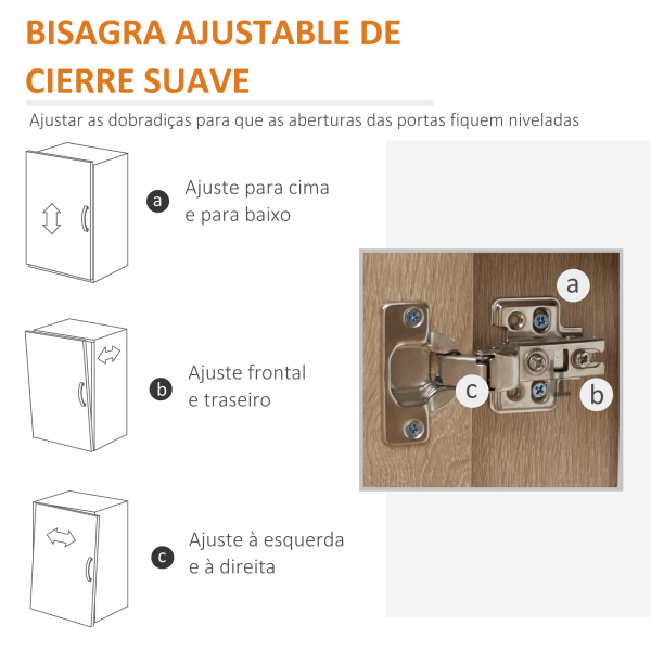 HOMCOM Aparador Moderno com 2 Portas 1 Gaveta e 3 Prateleiras Abertas Aparador Auxiliar de Armazenamento 80x30x96,5cm Madeira - Image 7