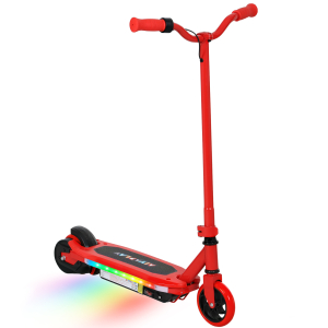 AIYAPLAY Trotinete Elétrica para Crianças Máx. 10 km/h Motor 80 W Autonomia Máxima 8 km Trotinete com Luzes LED Travão Traseiro 76x46x93 cm Vermelho