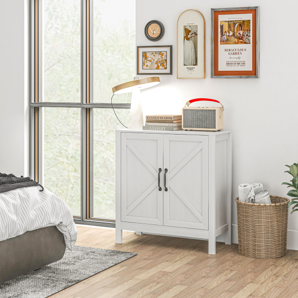 HOMCOM Aparador para Sala de Estar Moderno Móvel Sala de Estar com Prateleira Ajustável Aparador Cozinha 80x35x85 cm Branco - Image 7
