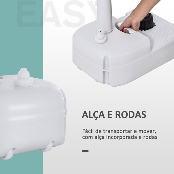 Outsunny Lavatório Portátil para Campismo com Depósito de Água de 17L Dispensador de Sabão e 2 Rodas 51x33,5x103 cm Cinza Claro - Image 5