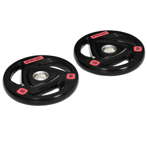 SPORTNOW Conjunto de 2 Discos de Pesos Olimpicos 10kg Ferro Fundido Placas de Peso com Orifício de 5cm Ø32x4cm Preto