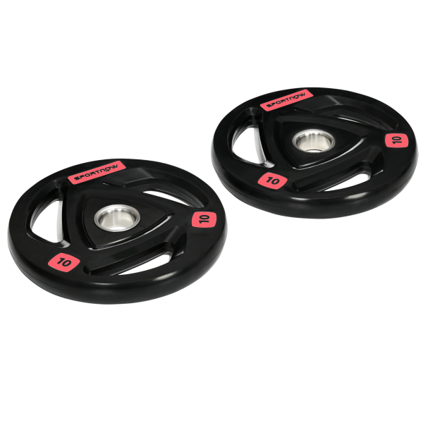 SPORTNOW Conjunto de 2 Discos de Pesos Olimpicos 10kg Ferro Fundido Placas de Peso com Orifício de 5cm Ø32x4cm Preto