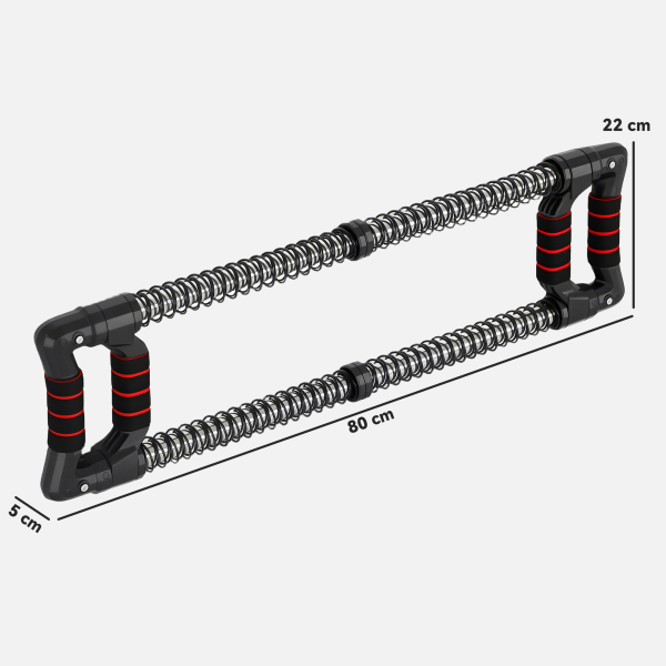 SPORTNOW Expansor de Peito Ajustável Extensor para Musculação com Resistência Ajustável 10-80 kg para Treino  Preto - Image 3