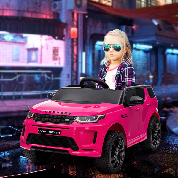 AIYAPLAY Carro Elétrico para Crianças com Licença Land Rover Discovery Sport Bateria 12V Faróis Buzina e Música 106x65,5x51 cm Rosa - Image 2