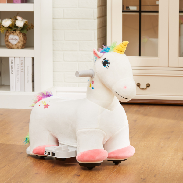 AIYAPLAY Unicórnio Elétrico para Crianças de 18 a 36 Meses Unicórnio Infantil Eétrico com Bateria 6V e Música 69x34x53 cm Branco - Image 2