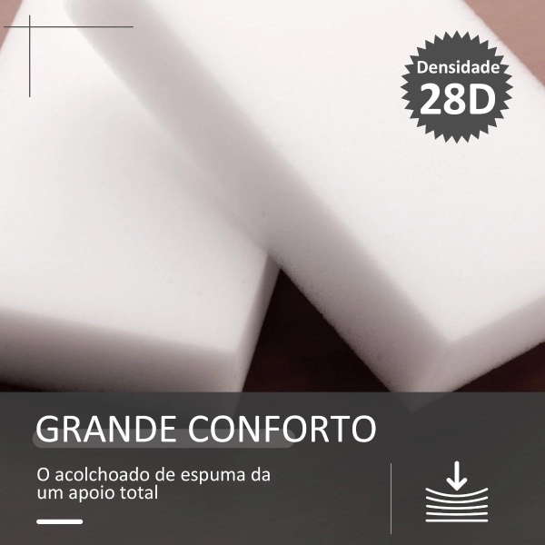 HOMCOM Apoio para os pés Otomano Giratório Banco Puff Redondo Estofado em Couro Sintético de Estilo Moderno para Dormitório Entrada Sala de Estar Ø45,5x44,5cm Cinza - Image 7