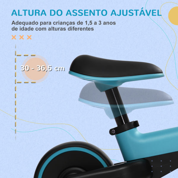 AIYAPLAY Bicicleta sem Pedais para Crianças acima de 18 Meses com Assento Ajustável em 30-36,5 cm Rodas de Ø19 cm 66,5x34x46,5 cm Azul - Image 5